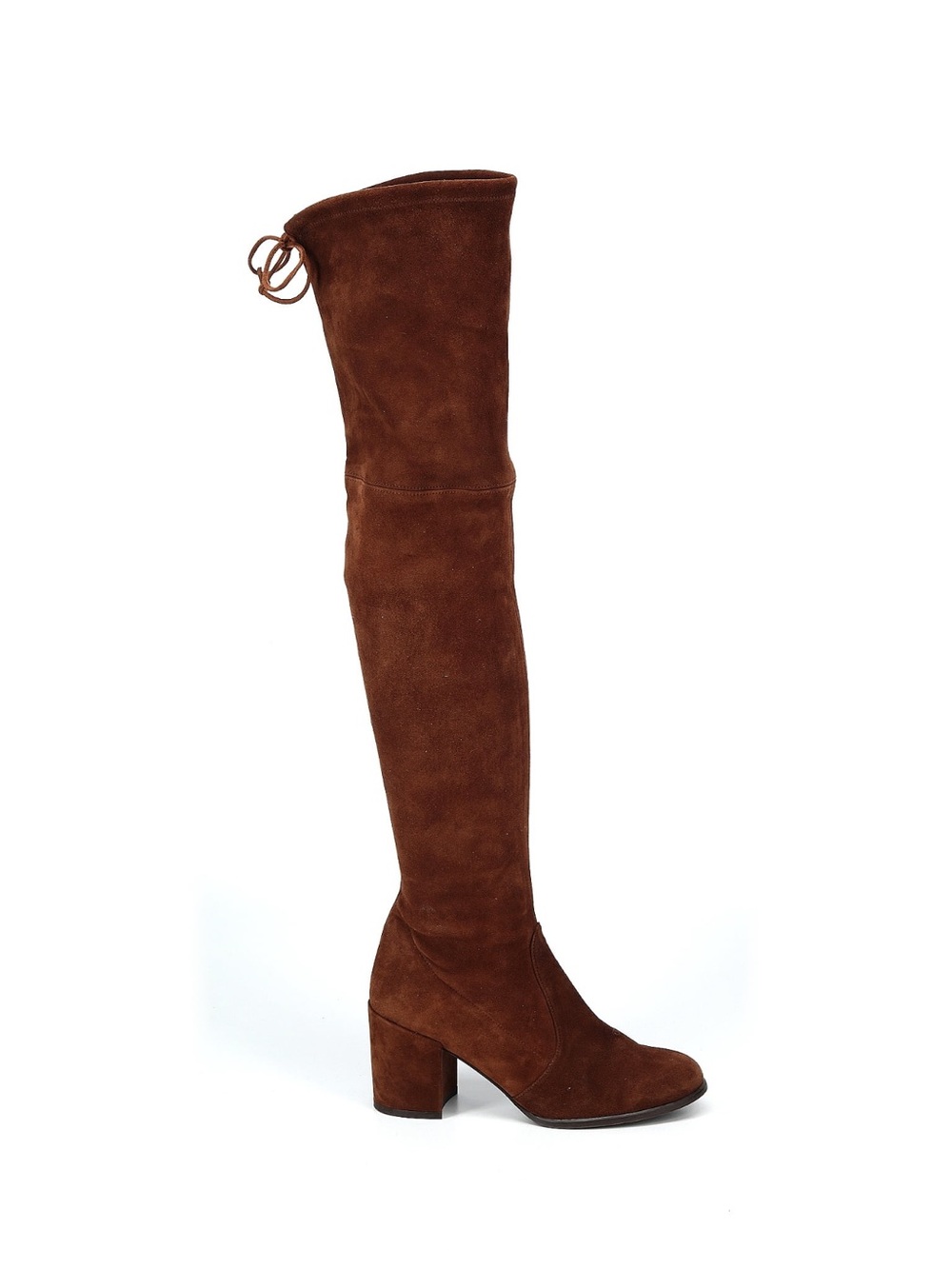 Stuart Weitzman Brown Over-the-Knee Suede Block Heel Boot